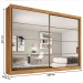 Guarda-Roupa Casal Sevilha Plus 2 Portas 6 Gavetas Espelhado Peroba/Off White - Mademarques