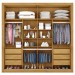 Guarda-Roupa Casal Sevilha 2 Portas 6 Gavetas Espelhado Flex Peroba/Off White - Mademarques