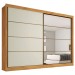 Guarda-Roupa Casal Sevilha 2 Portas 6 Gavetas Espelhado Flex Peroba/Off White - Mademarques