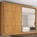 Guarda-Roupa Casal Sevilha 2 Portas 6 Gavetas Espelhado Flex Peroba/Off White - Mademarques