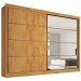 Guarda-Roupa Casal Sevilha 2 Portas 6 Gavetas Espelhado Flex Peroba/Off White - Mademarques