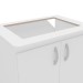 Armário de Cozinha Floreal 2 Portas para Cooktop Branco - Pnr Móveis