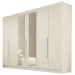Guarda-Roupa Casal Oslo 6 Portas 4 Gavetas 100% Mdf com Espelho Off White - Mademarques