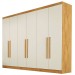 Guarda-Roupa Casal Oslo 6 Portas 6 Gavetas 100% Mdf Peroba/Off White - Mademarques