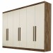 Guarda-Roupa Casal  Oslo 6 Portas 6 Gavetas 100% Mdf Brauna Off White - Mademarques
