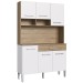 Cozinha Compacta 6 Portas 1 Gaveta Wood/Branco Ac6001 - Decibal