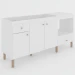 Balcão de Cozinha para Pia 3 Portas 2 Gavetas Espaço para Forno e Cooktop Itália Branco - Panorama Móveis