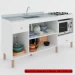 Balcão de Cozinha para Pia 3 Portas 2 Gavetas Espaço para Forno e Cooktop Itália Branco - Panorama Móveis