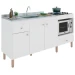 Balcão de Cozinha para Pia 3 Portas 2 Gavetas Espaço para Forno e Cooktop Itália Branco - Panorama Móveis