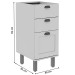 Armário de Cozinha 3 Gavetas Branco Fosco 1527 - Genialflex