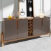 Balcão Buffet Lizz 4 Portas com Adega Cinza Perola/Cedro 050520 - Casa D