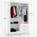 Guarda-Roupa Solteiro Galápagos 4 Portas 2 Gavetas com Espelho Branco - Pnr Móveis