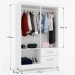 Guarda-Roupa Solteiro Galápagos 4 Portas 2 Gavetas com Espelho Branco - Pnr Móveis