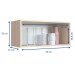 Armário Aéreo Cozinha 1 Porta Basculante Nature/Branco 1002 - Be Mobiliário