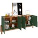 Balcão Buffet Lizz 4 Portas com Adega Verde Oliva/Cedro 050520 - Casa D