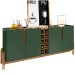 Balcão Buffet Lizz 4 Portas com Adega Verde Oliva/Cedro 050520 - Casa D