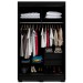 Guarda-Roupa Solteiro Cancun 2 Portas 2 Gavetas Preto - Fama Móveis