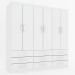 Guarda-Roupa Casal Piemonte 6 Portas 9 Gavetas Branco - Panorama Móveis