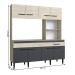 Cozinha Compacta Luisa 8 Portas 1 Gaveta Crema/Grafite - Irm Móveis