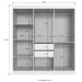 Guarda-Roupa Casal Modulado Athenas 10 Portas 4 Gavetas Off White/Nogueira - Doripel