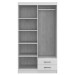 Guarda-Roupa Solteiro Treviso Plus 4 Portas 2 Gavetas Flex Branco/Rosa/Azul - Doripel