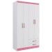 Guarda-Roupa Solteiro Treviso Plus 4 Portas 2 Gavetas Flex Branco/Rosa/Azul - Doripel