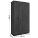 Guarda-Roupa Solteiro Treviso Plus 4 Portas 2 Gavetas Flex Branco/Rosa/Azul - Doripel