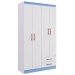 Guarda-Roupa Solteiro Treviso Plus 4 Portas 2 Gavetas Flex Branco/Rosa/Azul - Doripel