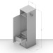 Armário Multiuso Nepal 1 Porta 1 Gaveta Cinza Ff/Preto Ff - Politorno