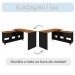 Mesa Escrivaninha em L Retrô 2 Gavetas 5 Nichos Gold - Artany Móveis