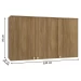 Armário Aéreo Cozinha Botanic 120 Cm 3 Portas Nogueira Fosco - Kappesberg