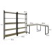 Conjunto Home Office Estilo Industrial 3 Peças Rush Carvalho - Pnr Móveis