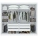 Guarda-Roupa Casal Toronto 2 Portas 100% Mdf com Espelho com Pés Branco - Móveis Lopas