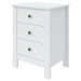 Mesa de Cabeceira Maggiore 3 Gavetas Branco - Móveis Lopas