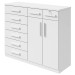 Cômoda Toronto 2 Portas 8 Gavetas Branco - Móveis Lopas