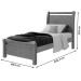 Cama de Solteiro Reali Amêndoa Clean - Móveis Lopas
