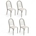 Cadeiras Kit 4 Cadeiras Holanda Nickel Branco - Kappesberg