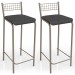 Banquetas Kit 2 Banquetas Genova Nickel Preto - Kappesberg