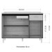Balcão de Cozinha para Pia 3 Portas 1 Gaveta Chocolate/Off White A434 - Poquema