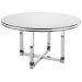 Mesa de Jantar 6 Lugares Redonda Toronto Cromado Branco/Preto - Novabras