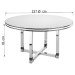 Mesa de Jantar 6 Lugares Redonda Toronto Cromado Branco/Preto - Novabras