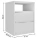 Mesa de Cabeceira Gales 2 Gavetas 100% Mdf Branco - Mambel