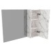 Armário de Banheiro 1 Porta 2 Prateleiras com Espelho Mármore Branco Bn3602 - Tecno Mobili