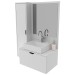 Armário de Banheiro 2 Portas 3 Prateleiras com Espelho Branco Bn3604 - Tecno Mobili