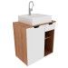 Armário de Banheiro 1 Porta 1 Gaveta Amêndoa/Branco Bn3605 - Tecno Mobili