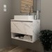 Armário de Banheiro 1 Porta 1 Prateleira Mármore Branco Bn3606 - Tecno Mobili