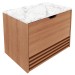 Armário de Banheiro 1 Porta 1 Gaveta Amêndoa/Mármore Branco Bn3613 - Tecno Mobili