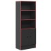 Estante para Livros Gamer 2 Portas 3 Prateleiras Preto/Vermelho - Qmovi