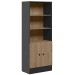Estante para Livros Gamer 2 Portas 3 Prateleiras Preto/Carvalho - Qmovi