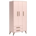 Guarda-Roupa de Bebê Encanto 3 Portas 2 Gavetas Rosa - Qmovi